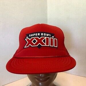 Vintage Winton Ama Pro 1988 NFL Superbowl XXIII Trucker Hat Snapback Red